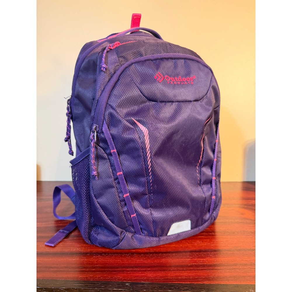 Outdoor Products Purple Ripstop Backpack School Bag Pink Accents Kids